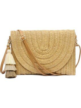 Chic Straw Clutch Purse | Women's Crossbody Bag for Summer Beach & Casual